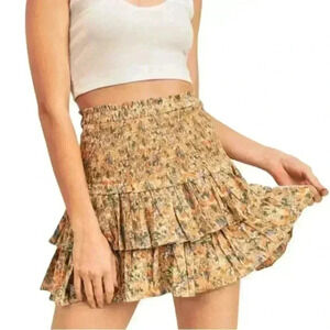Reset by Jane Sunny Smocking Ruffle Mini Skirt small